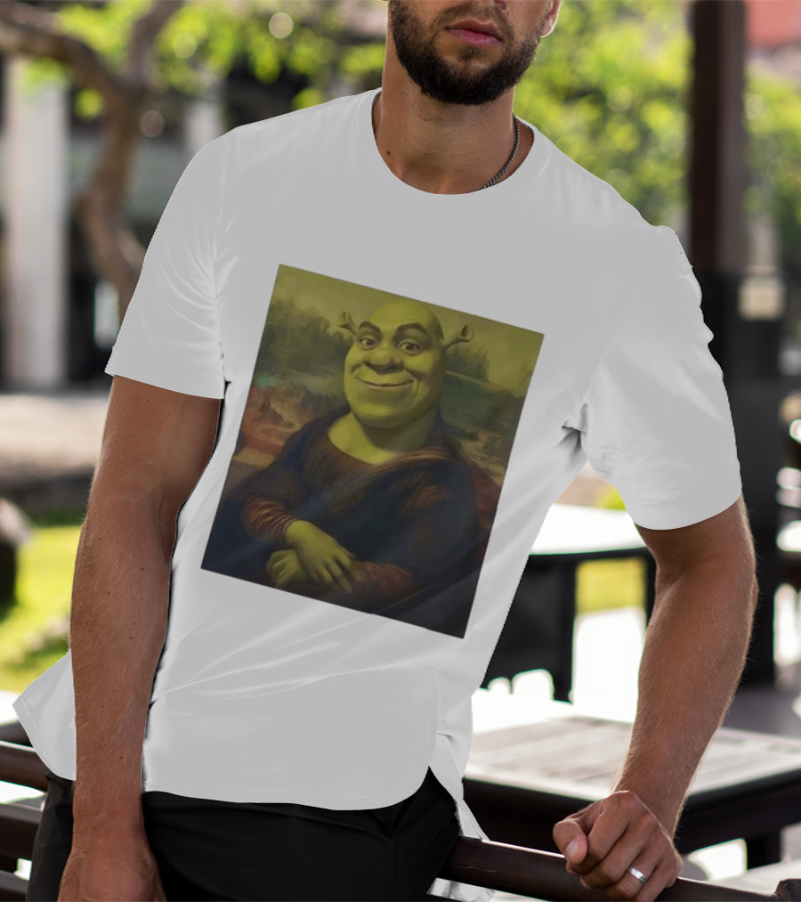 Shrek Mona Lisa Crossover Painting T-Shirt