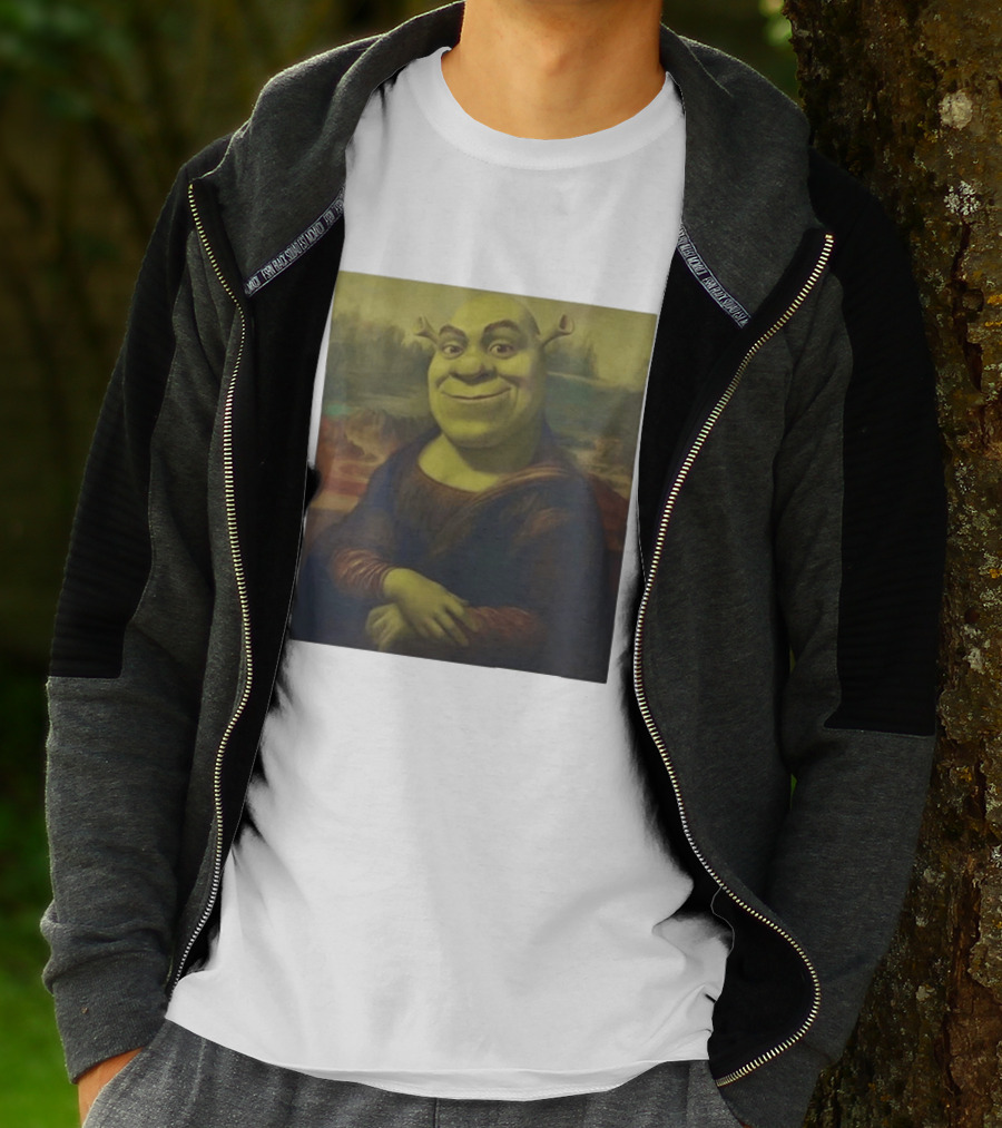 Shrek Mona Lisa Crossover Painting T-Shirt