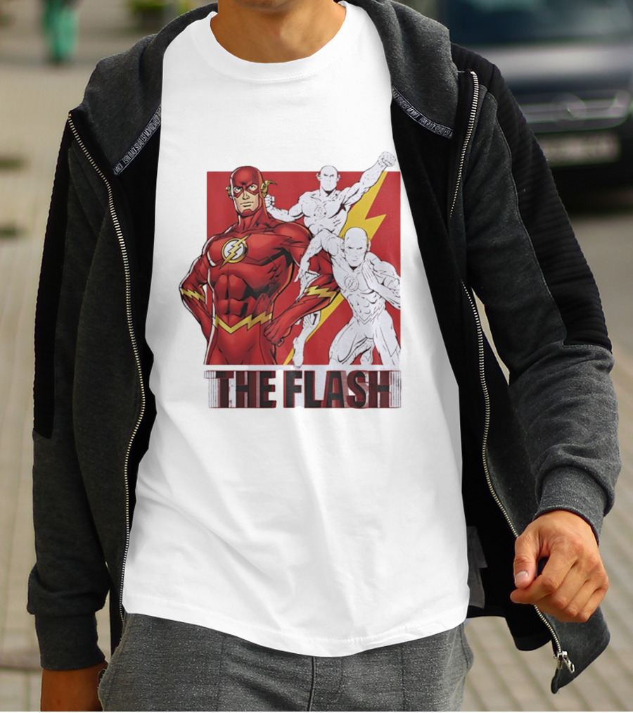 The Flash Scarlet Speedster DC Comics Lightning Bolt Heroic Pose T-Shirt