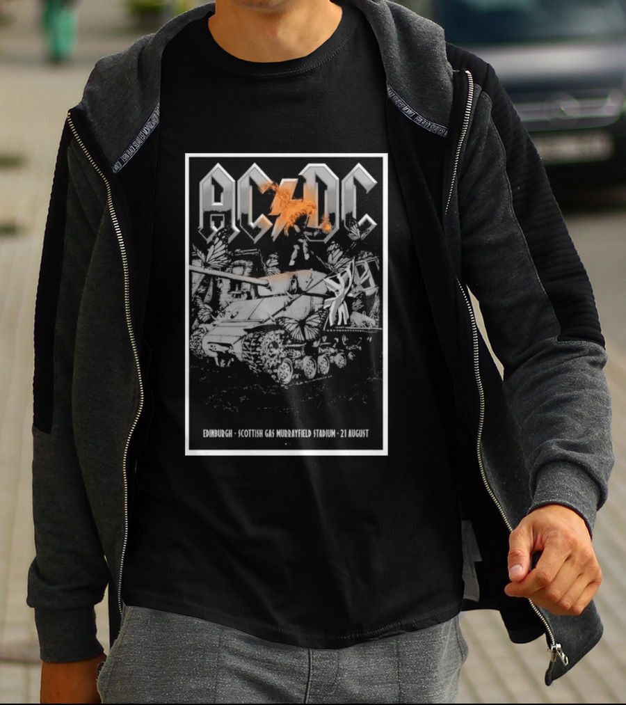 AC DC Murrayfield Stadium Edinburgh Scotland August 21 Scottish Gas Tour Tank Butterfly T-Shirt