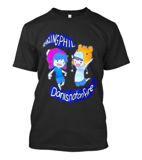Amazing Phil Danisnotonfire Cartoon Characters Jumping T-Shirt