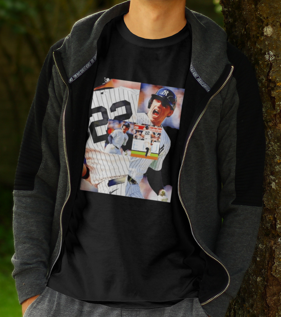 Harrison Bader No 22 Yankees Pinstripe Collage With Action Shots T-Shirt