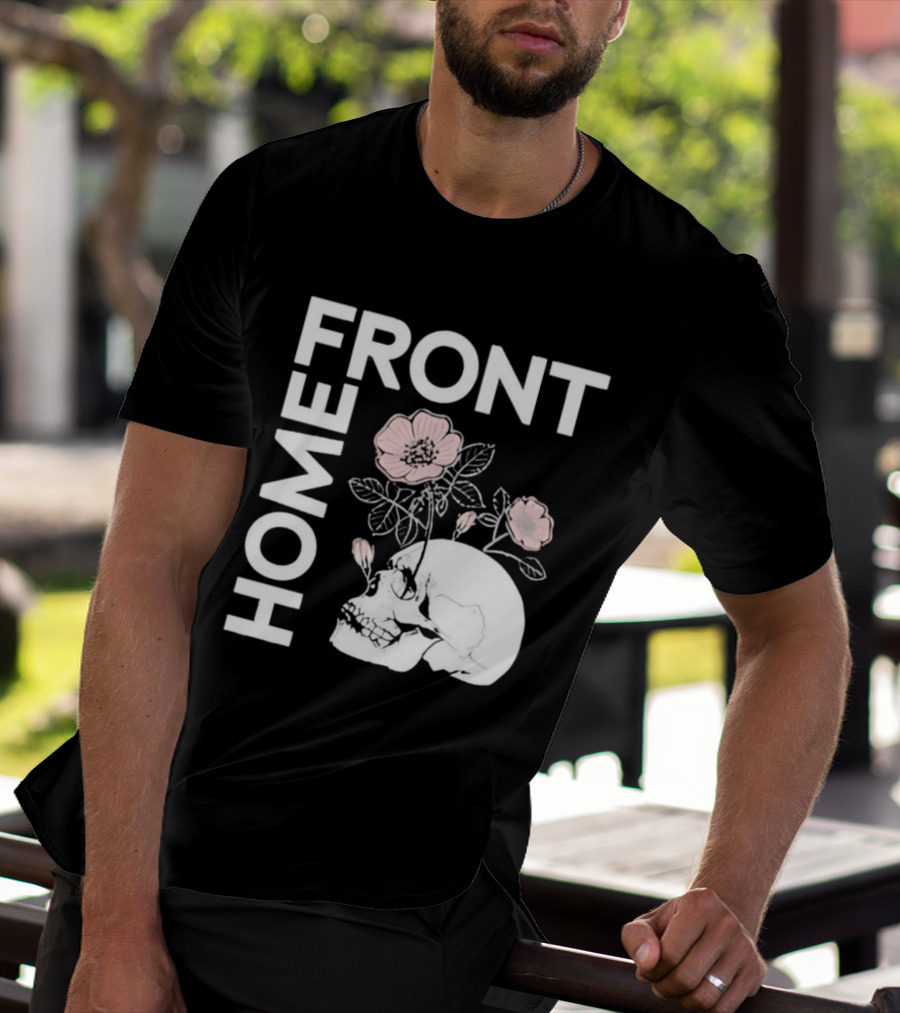 Homefront Skull With Pink Flowers T-Shirt