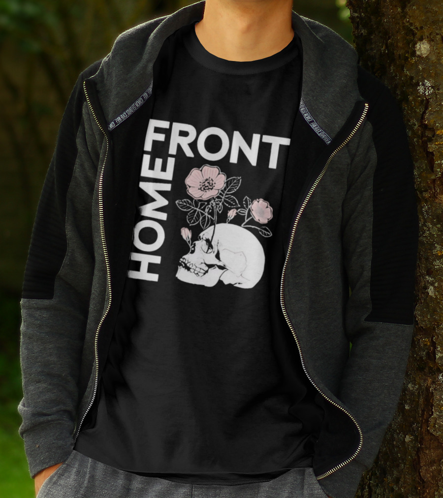 Homefront Skull With Pink Flowers T-Shirt