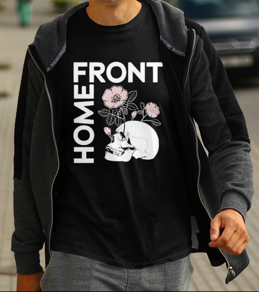 Homefront Skull With Pink Flowers T-Shirt