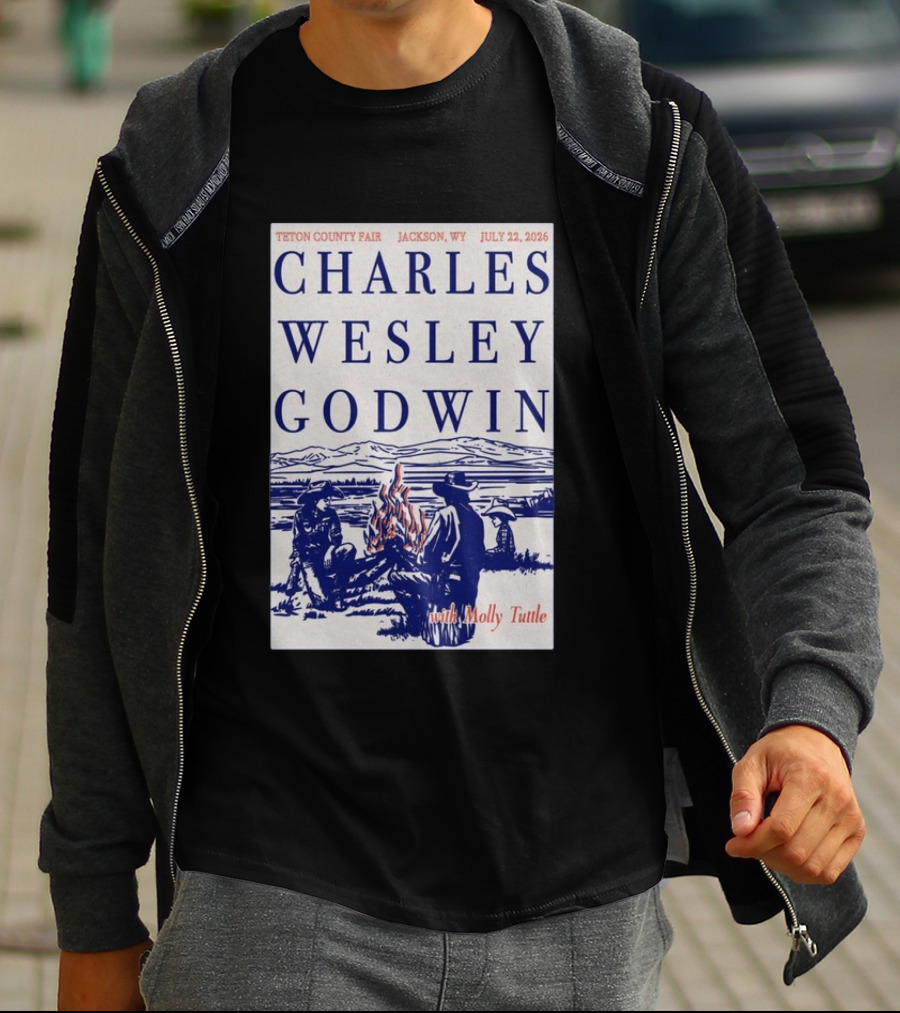 Charles Wesley Godwin Teton County Fair Jackson WY July 22 2026 With Molly Tuttle T-Shirt