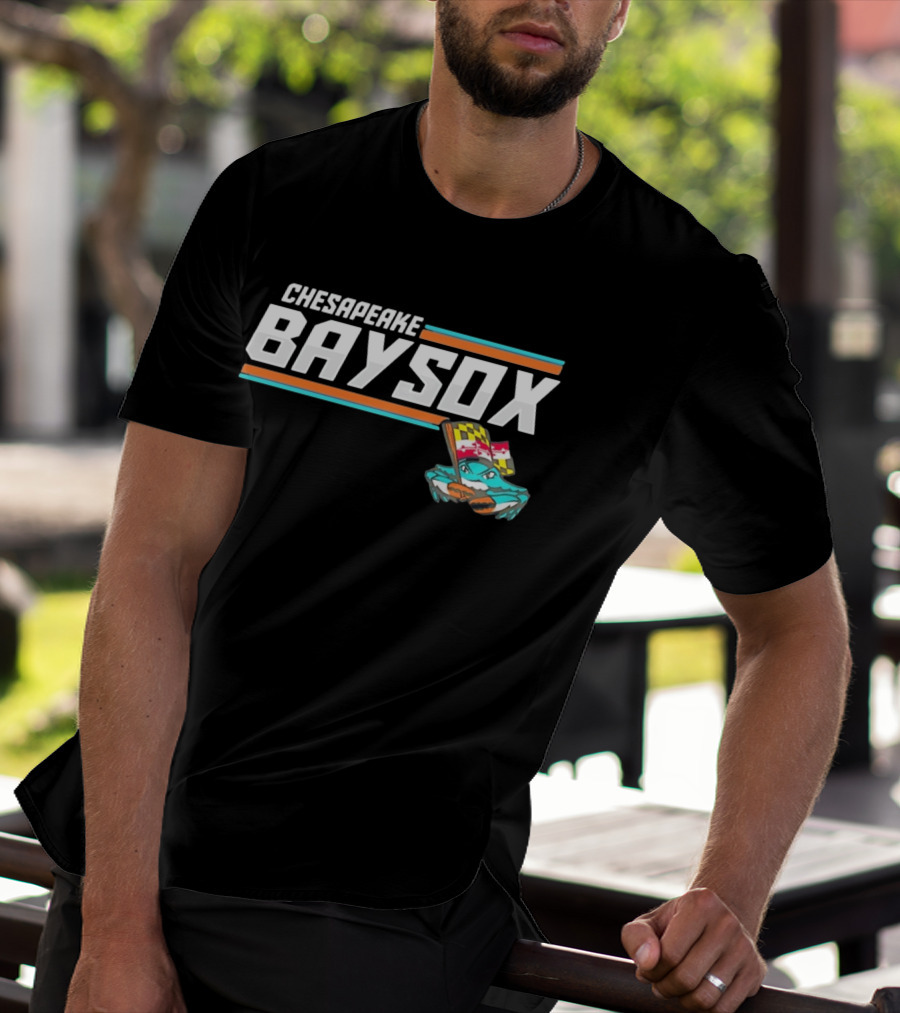 Chesapeake Baysox Maryland Crab Mascot Icon With Baseball Bat T-Shirt