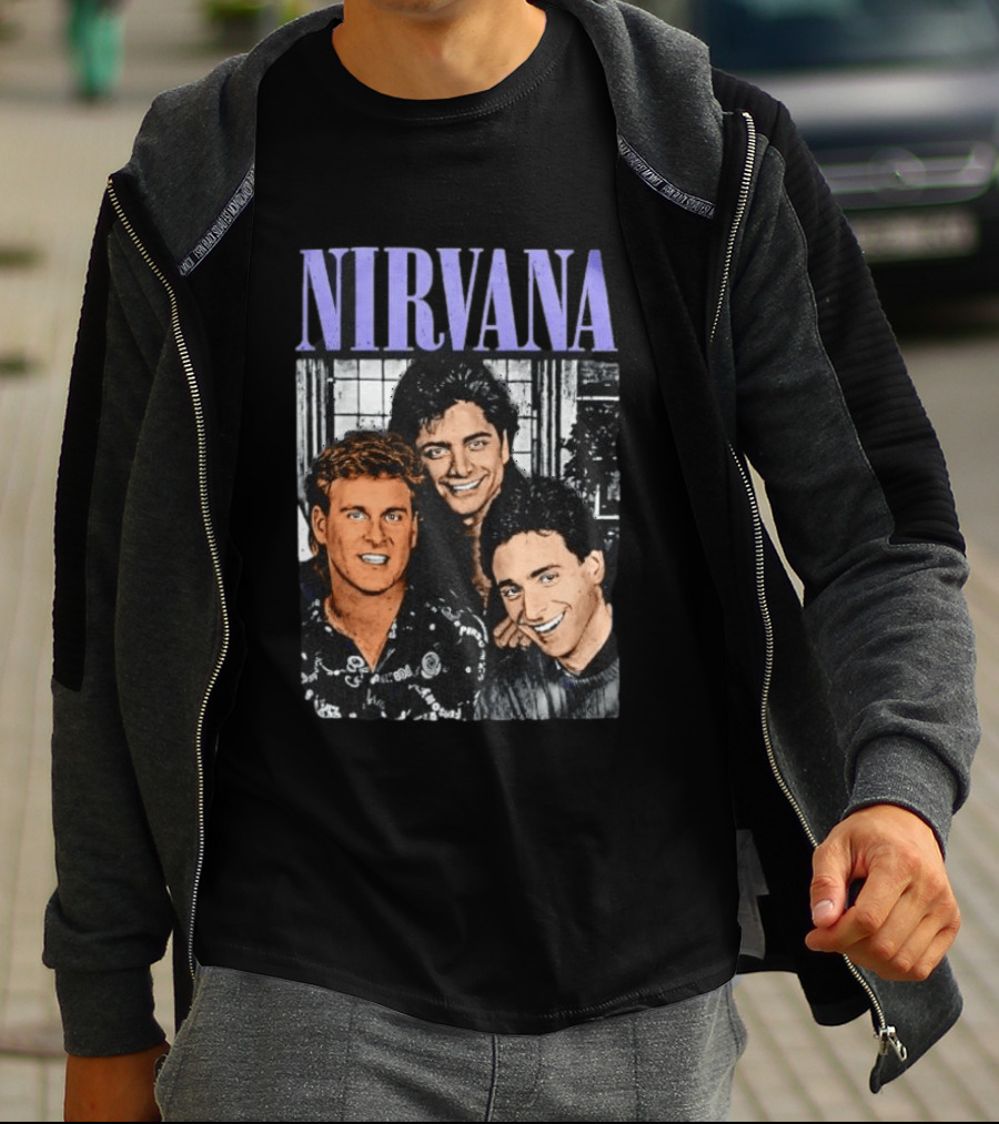 Full House Dave Coulier John Stamos Bob Saget Nirvana Band Members Music T-Shirt