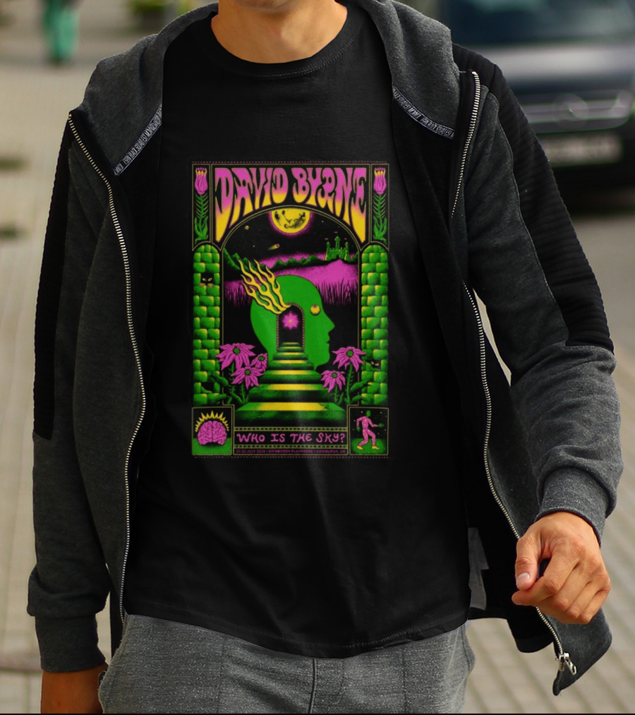 David Byrne Who Is The Sky Edinburgh UK 7 20 7 22 2026 Psychedelic T-Shirt