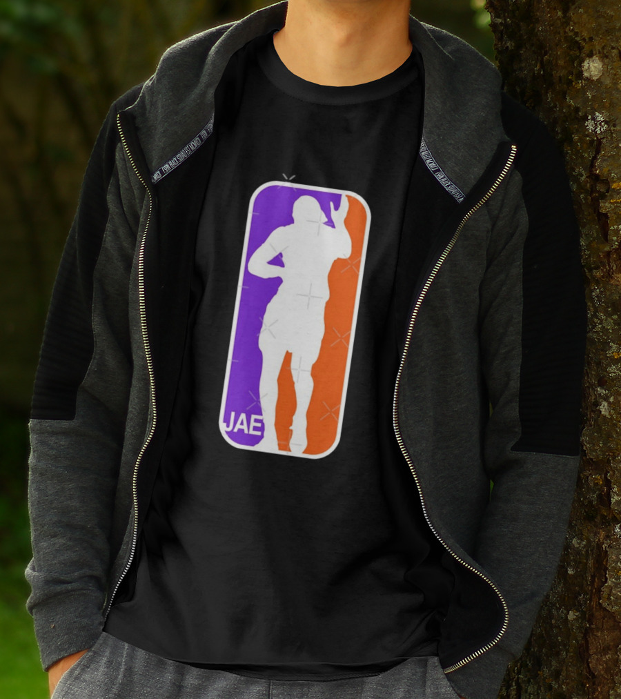 Jae Basketball Pose Purple And Orange T-Shirt