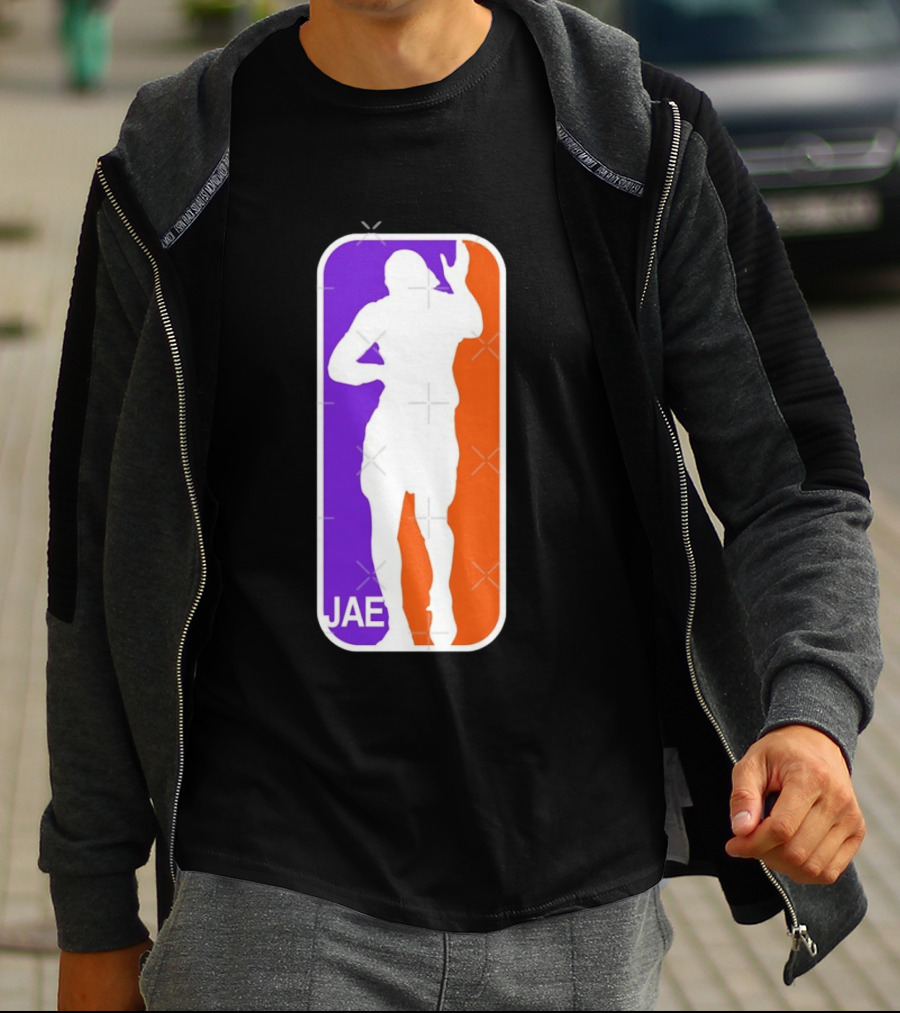 Jae Basketball Pose Purple And Orange T-Shirt