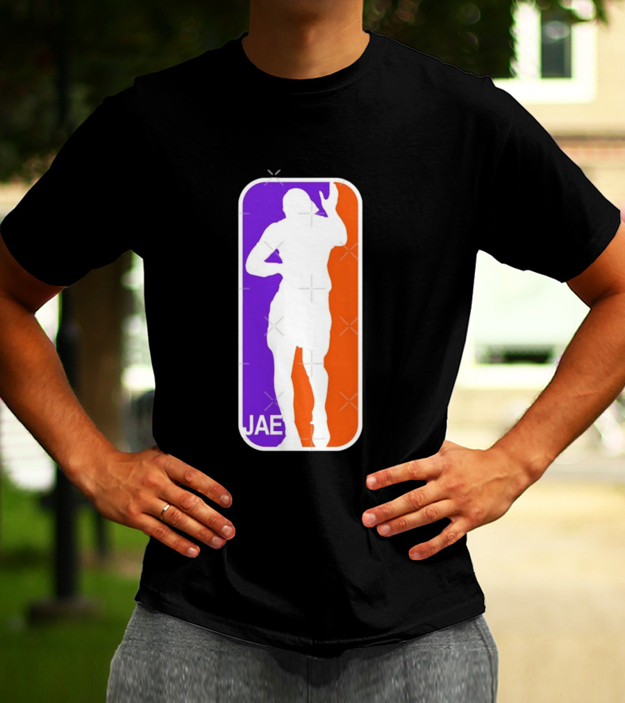 Jae Basketball Pose Purple And Orange T-Shirt