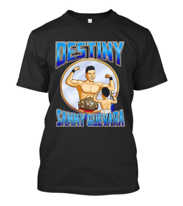 Destiny Sammy Guevara Flexing With Baby Holding AEW Wrestling Action Figure T-Shirt
