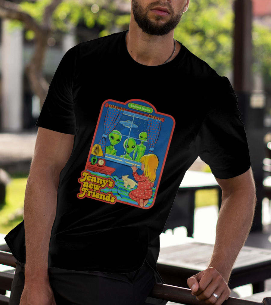 Jenny's New Friends Bedtime Stories Alien Window Scene T-Shirt