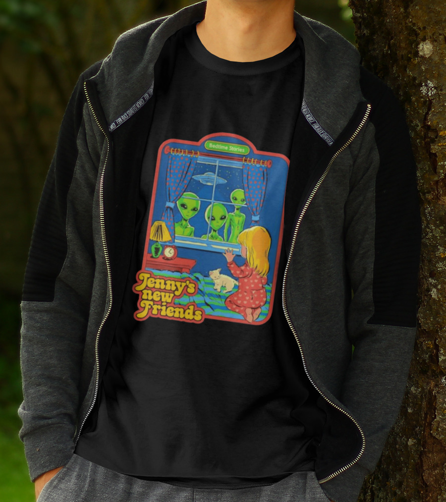 Jenny's New Friends Bedtime Stories Alien Window Scene T-Shirt