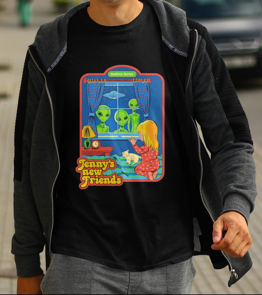 Jenny's New Friends Bedtime Stories Alien Window Scene T-Shirt
