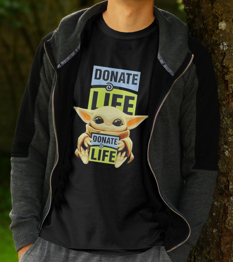 Donate Life Grogu Holding Donate Life Sign T-Shirt