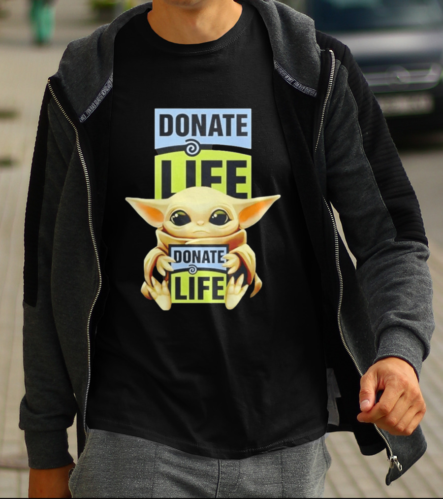 Donate Life Grogu Holding Donate Life Sign T-Shirt