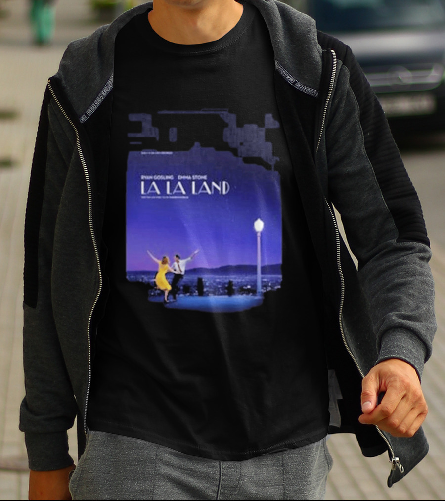 Ryan Gosling Emma Stone La La Land City Dance Under Streetlight 10th Anniversary T-Shirt