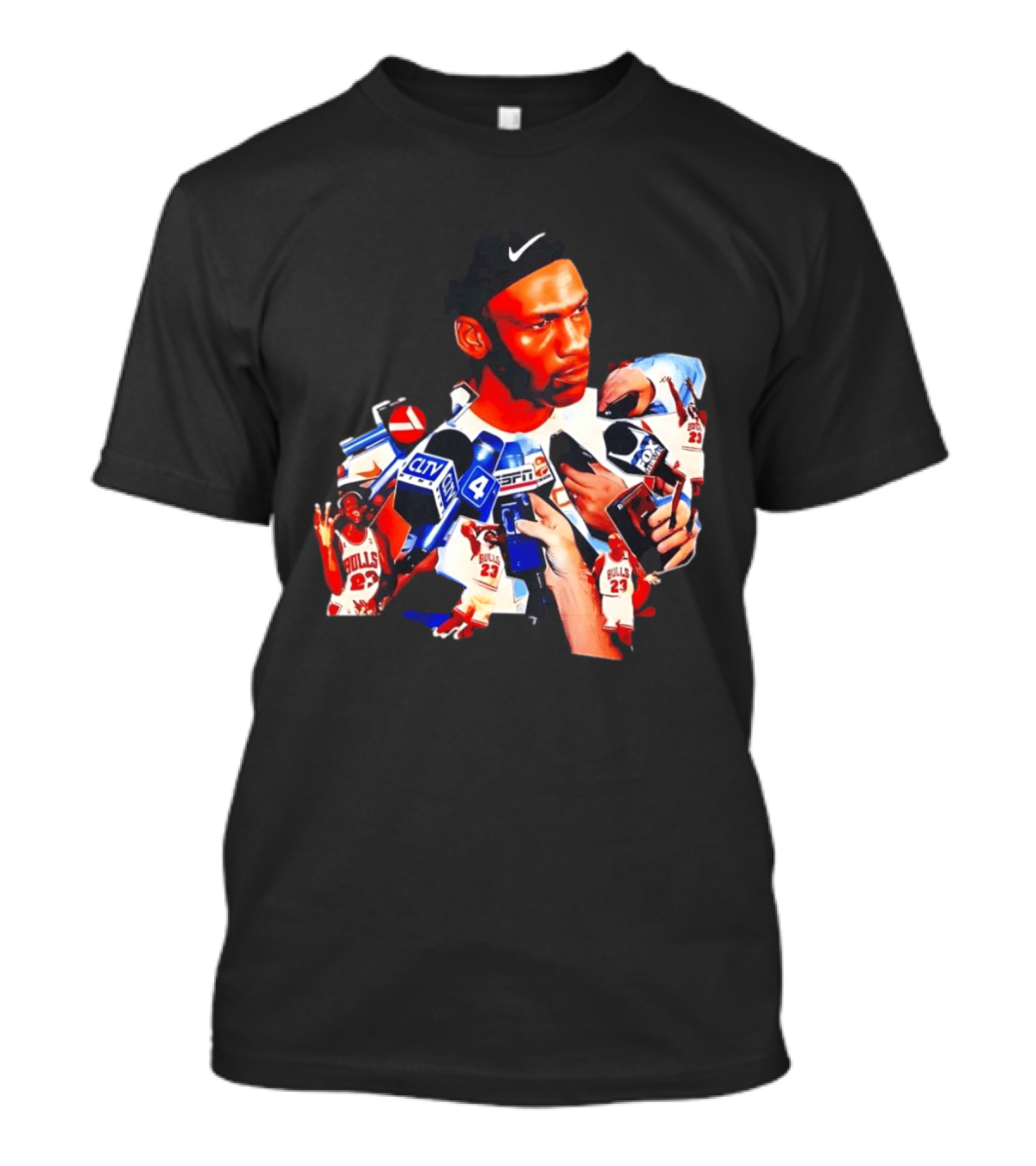 Michael Jordan Press Conference CLTV ESPN FOX Bulls T-Shirt