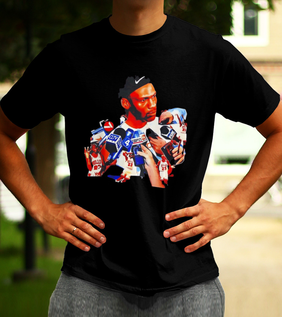 Michael Jordan Press Conference CLTV ESPN FOX Bulls T-Shirt