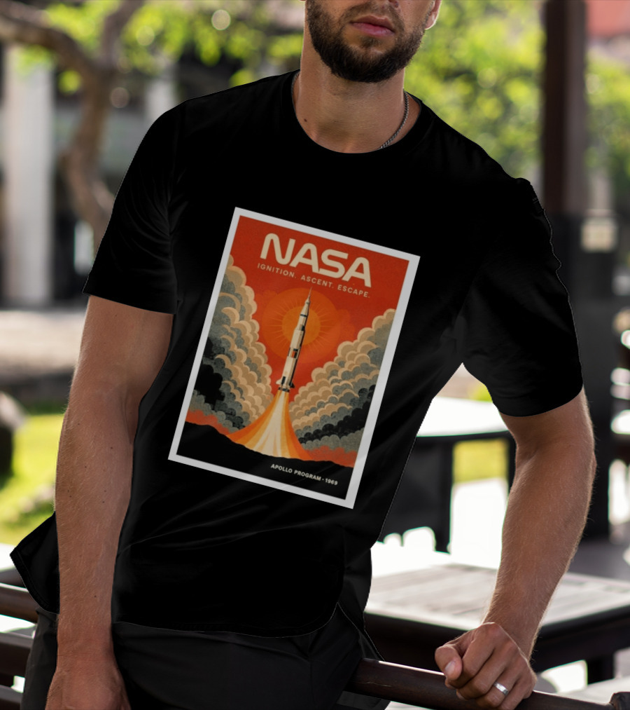 NASA Ignition Ascent Escape Apollo Program 1969 Rocket Launch T-Shirt