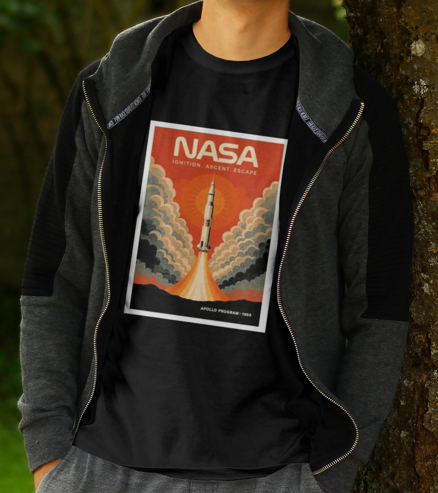 NASA Ignition Ascent Escape Apollo Program 1969 Rocket Launch T-Shirt