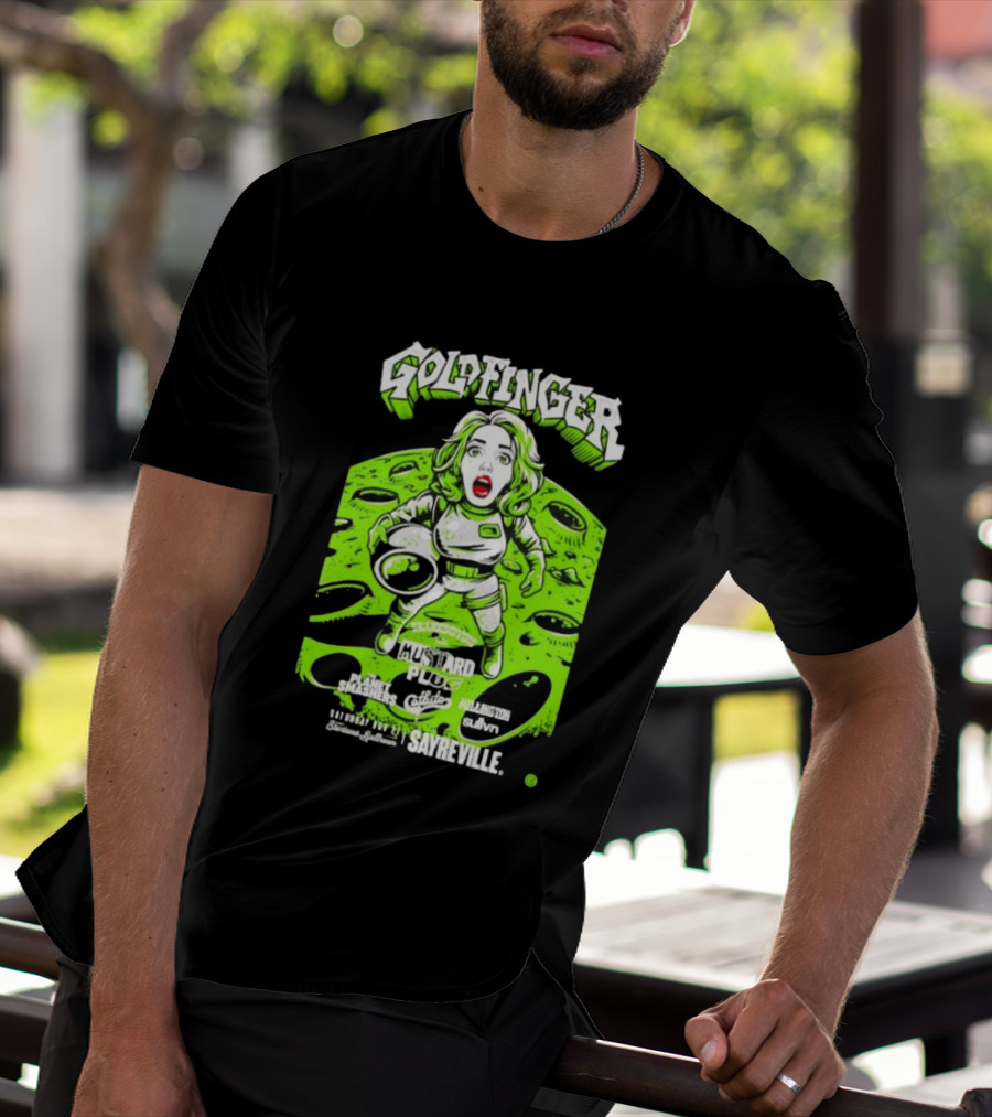 Goldfinger Mustard Plug The Planet Smashers Catbite Millington Skanksgiving Sayreville Alien Space Scene T-Shirt