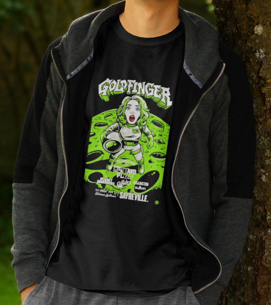 Goldfinger Mustard Plug The Planet Smashers Catbite Millington Skanksgiving Sayreville Alien Space Scene T-Shirt