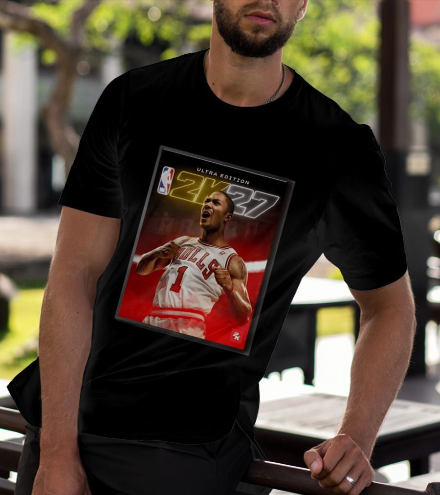 NBA 2K27 Ultra Edition Derrick Rose Bulls Cover Athlete T-Shirt