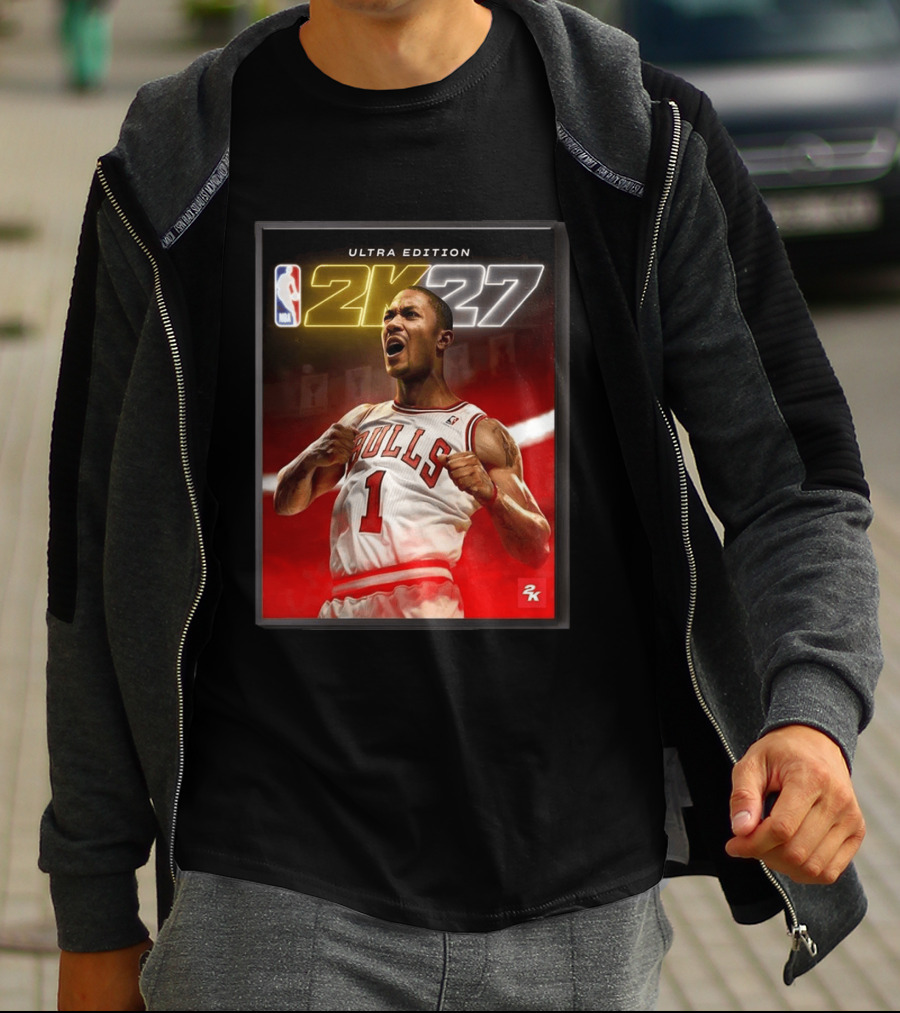 NBA 2K27 Ultra Edition Derrick Rose Bulls Cover Athlete T-Shirt