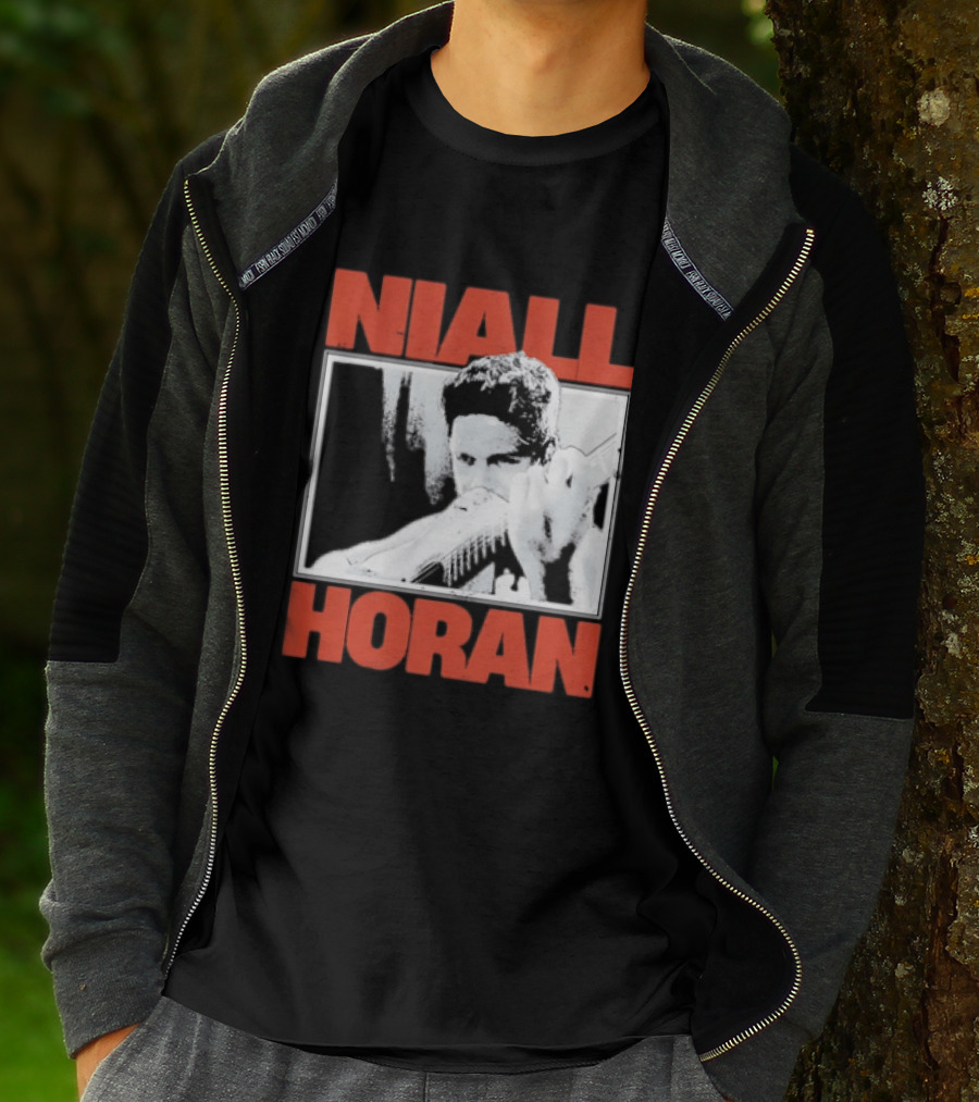 Niall Horan Playing Guitar Black And White T-Shirt