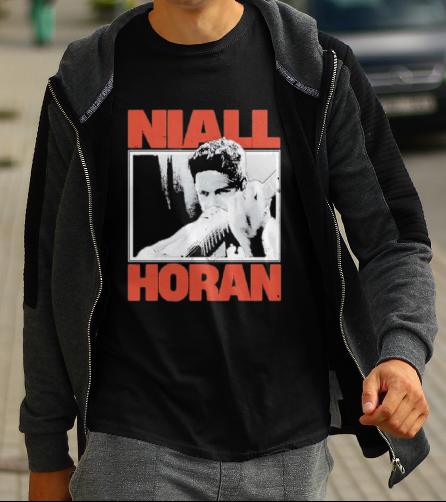 Niall Horan Playing Guitar Black And White T-Shirt