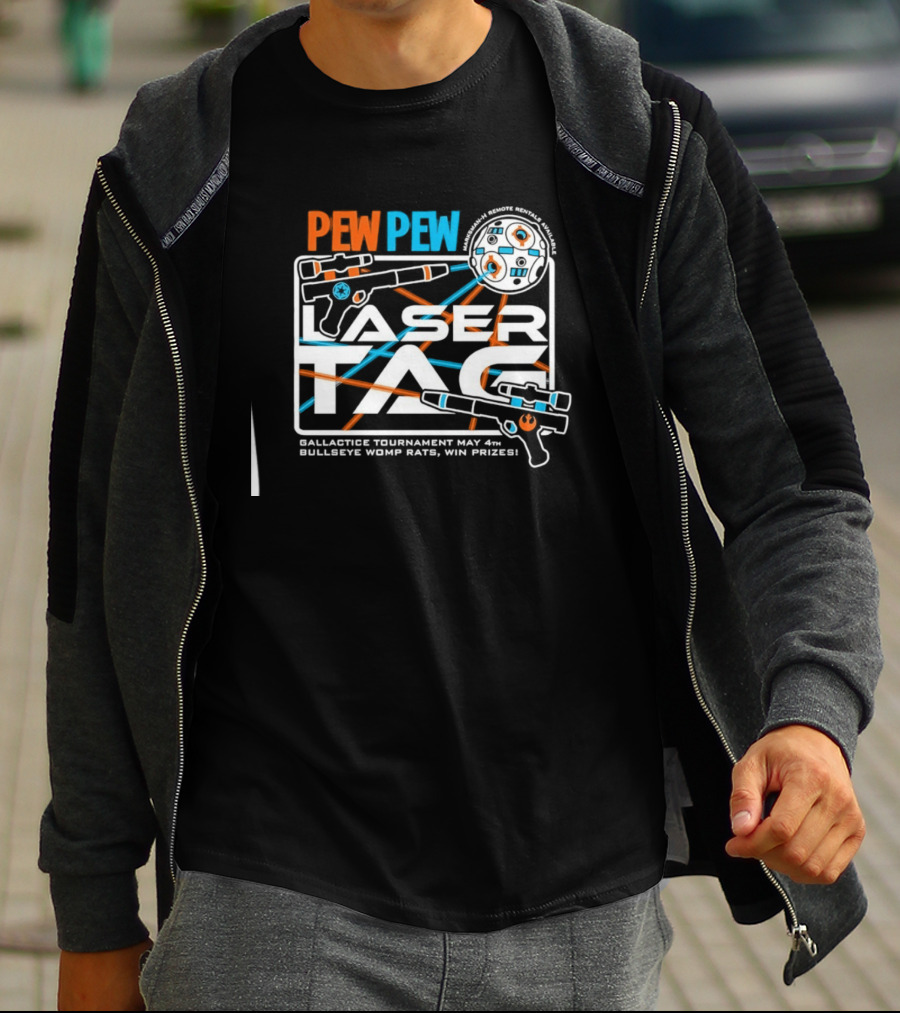 Pew Pew Laser Tag Galactic Tournament May 4th Bullseye Womp Rats Win Prizes T-Shirt