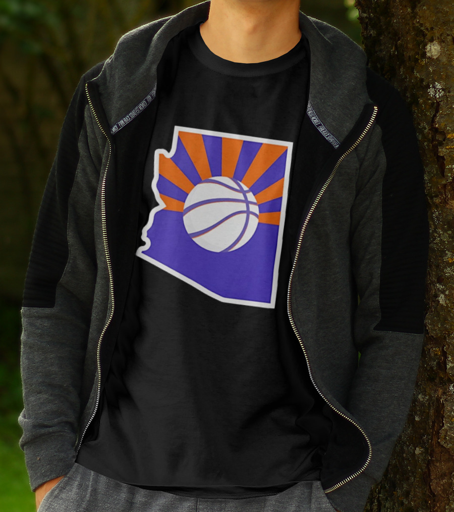 Phoenix Suns Arizona Basketball State Map Suns Set T-Shirt