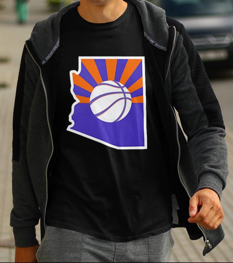 Phoenix Suns Arizona Basketball State Map Suns Set T-Shirt