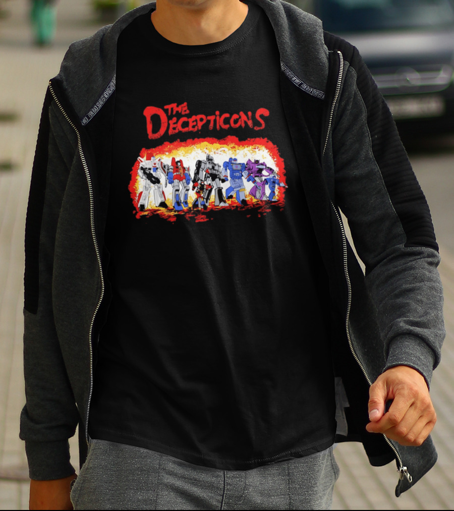 The Decepticons Transformers Group Distressed Vintage Look T-Shirt