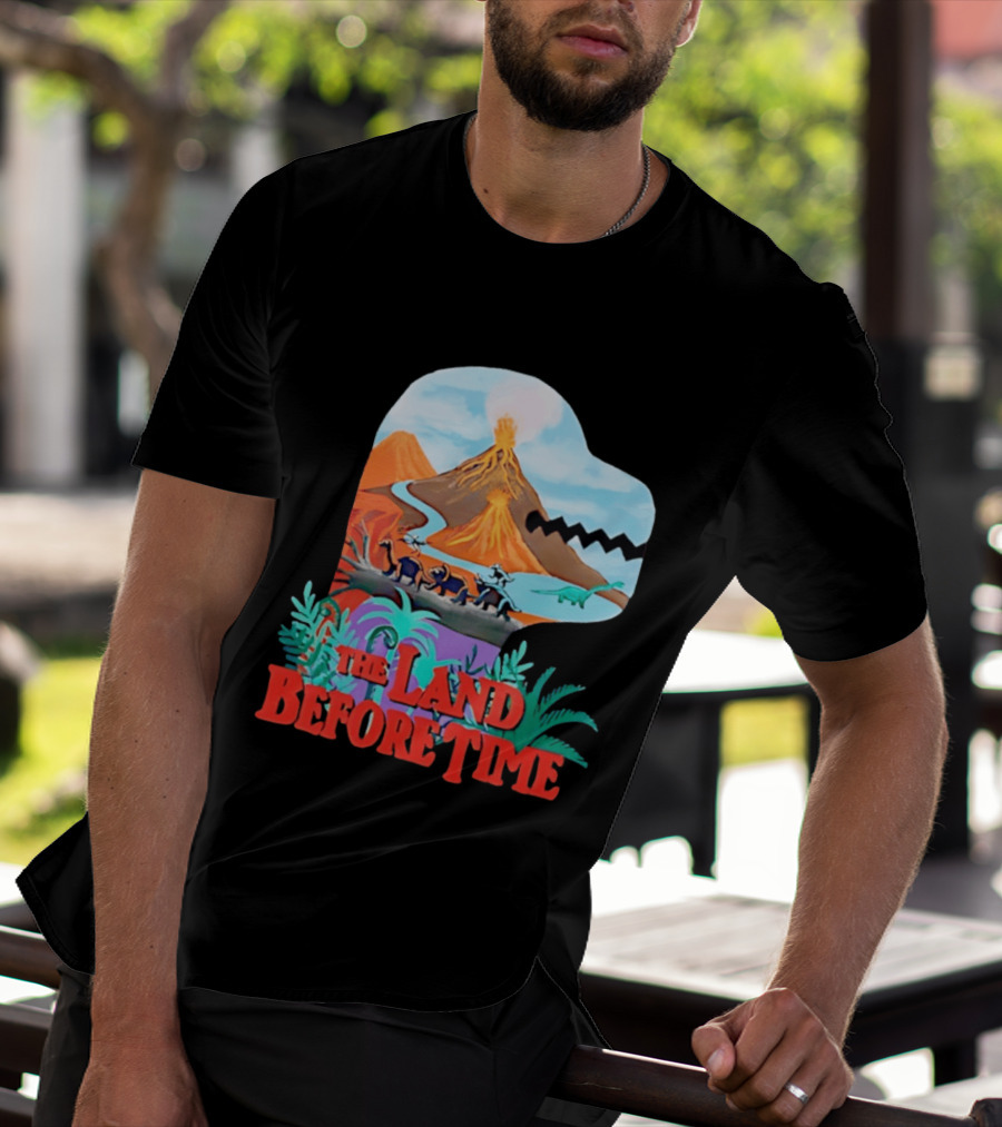 The Land Before Time Dinosaur Volcano Landscape T-Shirt