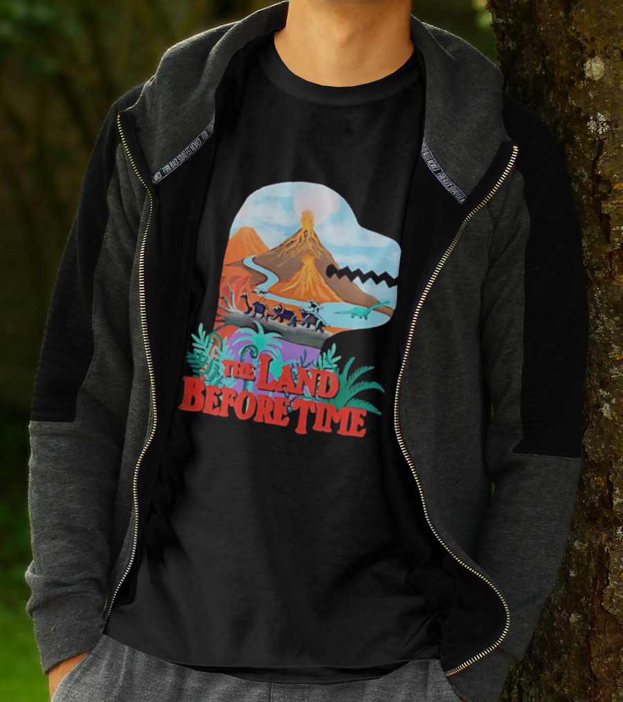 The Land Before Time Dinosaur Volcano Landscape T-Shirt