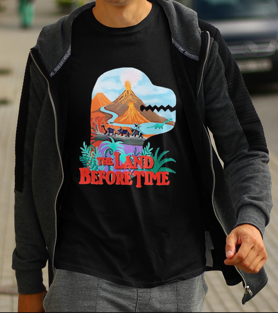 The Land Before Time Dinosaur Volcano Landscape T-Shirt