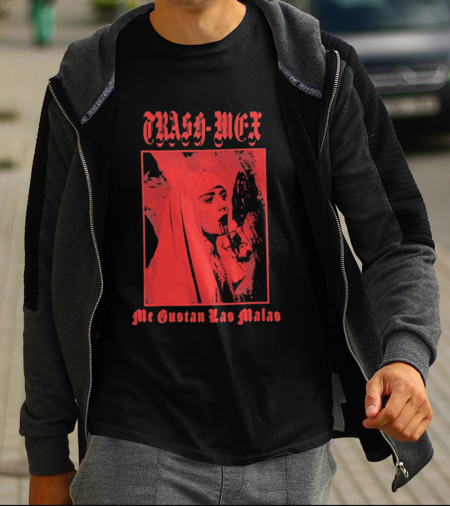 Trash Mex Me Gustan Las Malas Nun Iconic Red Nun T-Shirt