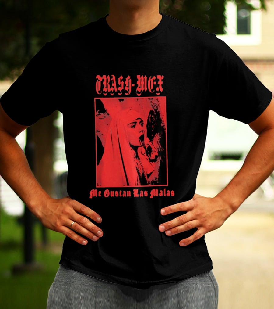 Trash Mex Me Gustan Las Malas Nun Iconic Red Nun T-Shirt