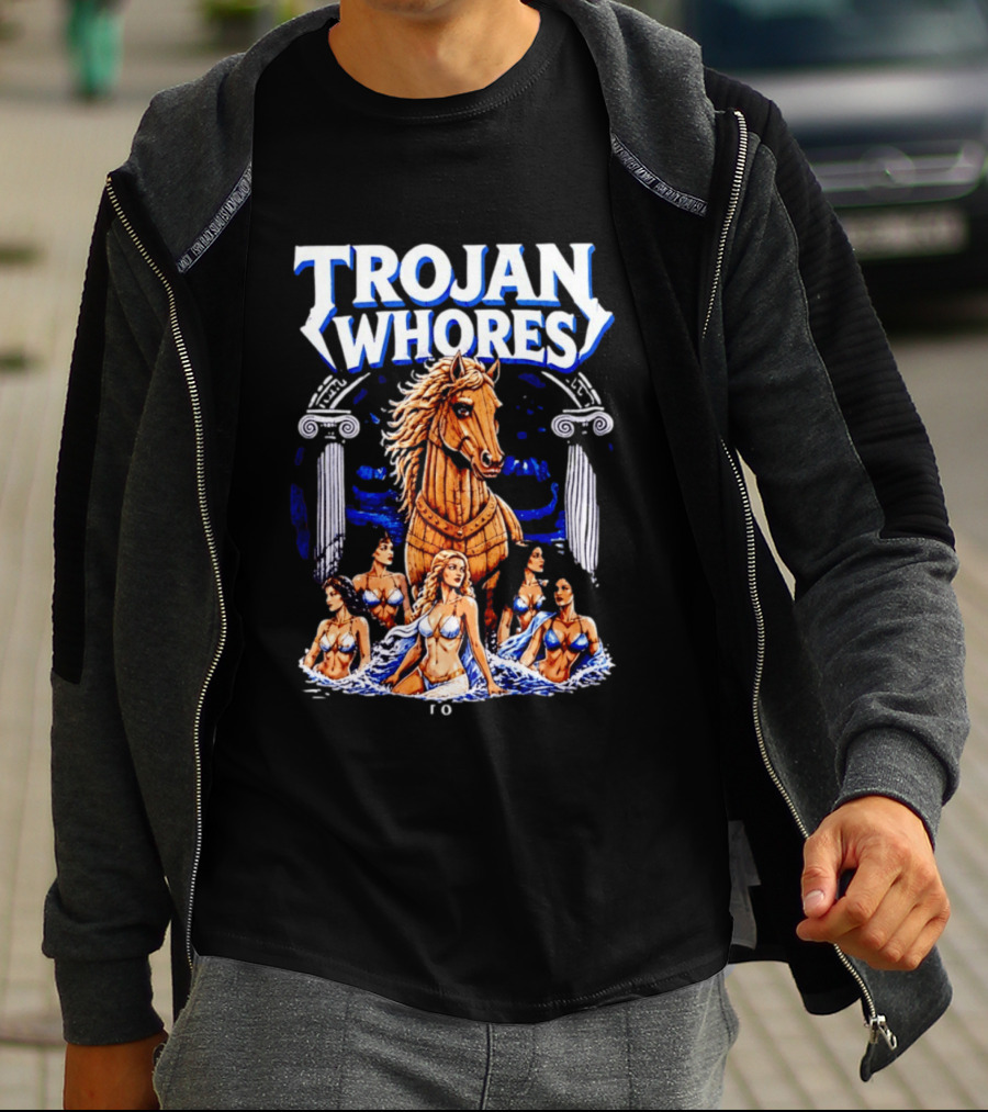 Trojan Whores Wooden Horse Surrounded By Women T-Shirt