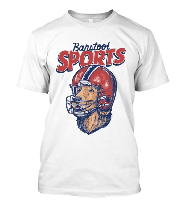 Barstool Sports Helmet Dog Red Football Fan T-Shirt