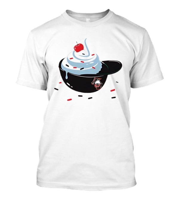Baseballism Ice Cream Helmet Sundae With Cherry Baseball T-Shirt