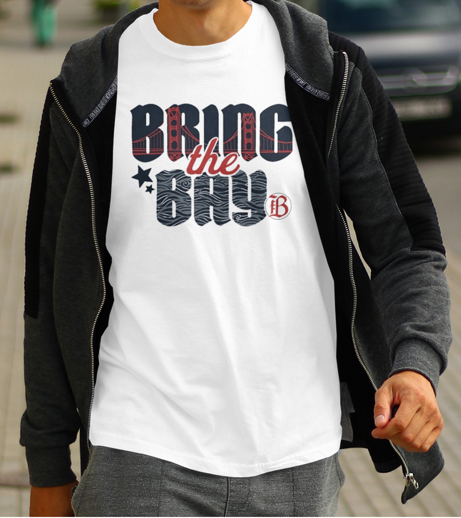 Bring The Bay San Francisco Golden Gate Bridge Stars T-Shirt