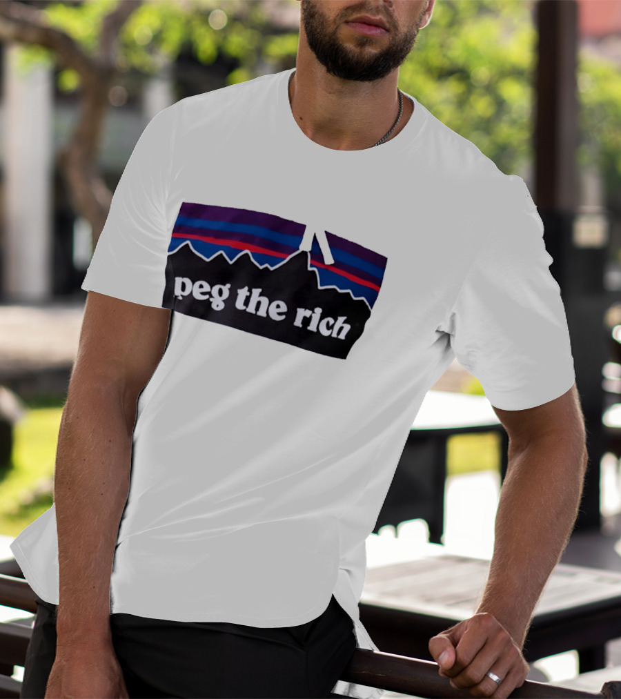 Peg The Rich Satire Mountain Peaks T-Shirt