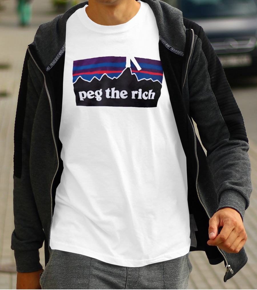 Peg The Rich Satire Mountain Peaks T-Shirt