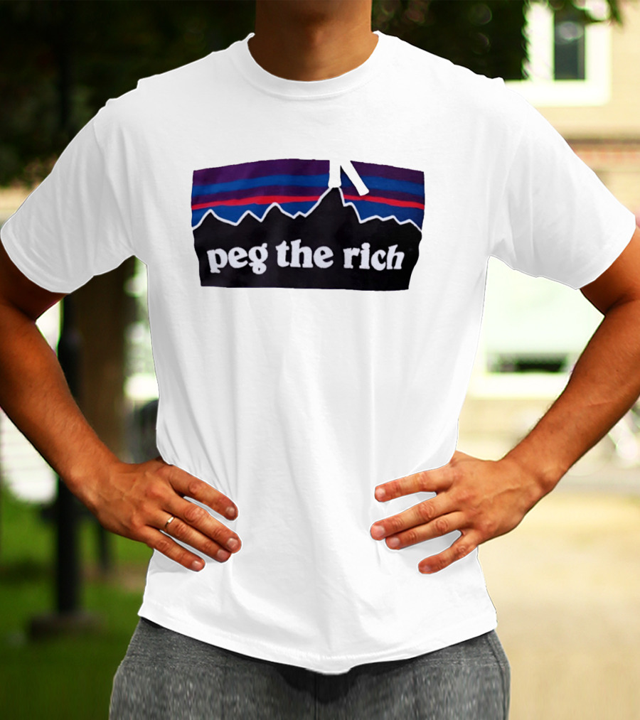 Peg The Rich Satire Mountain Peaks T-Shirt