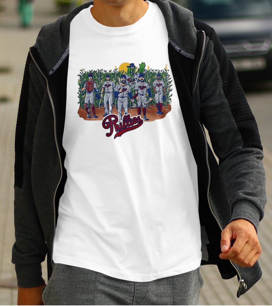 Philadelphia Phillies Players And Phillie Phanatic Among Cornfield T-Shirt